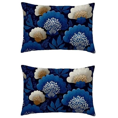 Outdoor Kissen Wetterfest Marine Kissenbezug 60x80cm Große Rechteckig Kissen Abstrakt Double Sided Printing Zierkissenbezüge Leinen Couch 2er Set Kissenbezüge für Wohnzimmer Herbst Balkon Deko l-m319 von Generic
