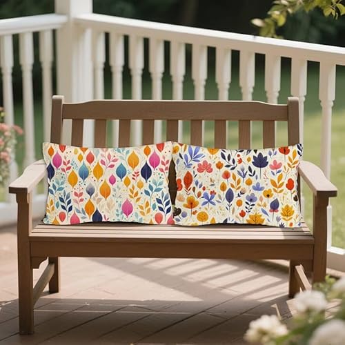 Outdoor Kissen Wetterfest Sommer, Outdoor Kissenbezug Bunt 60x90 cm Dekokissen en Leinen Gartenkissen 2er Set,Kissenhüllen mit Verstecktem Reißverschluss, Garten Wohnzimmer Terrasse Balkon Dekor T1260 Outdoor Kissen Wetterfest Sommer, Outdoor Kissenbezug Bunt 60x90 cm Dekokissen en Leinen Gartenkissen 2er Set,Kissenhüllen mit Verstecktem Reißverschluss, Garten Wohnzimmer Terrasse Balkon Dekor T1260 von Generic