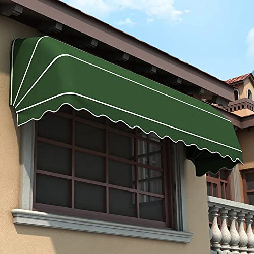 Outdoor Patio Door Window Awning Canopy Waterproof Polyester Fabric Dome Cover for Rain Snow Protection and Sun Shelter Foldable Design Fully Assembled Green 135 x 60 x 60 cm von Generic