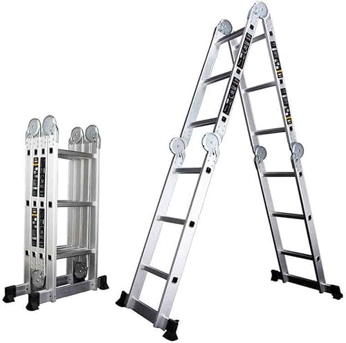 Outdoor-gebäude DIY Aluminium Klappbare Teleskop-schiebeleiter Tragbare Ausziehbare Leiter Für Loft Office Engineering Haushalt, 4 Folds × 5 Steps Outdoor-gebäude DIY Aluminium Klappbare Teleskop-schiebeleiter Tragbare Ausziehbare Leiter Für Loft Office Engineering Haushalt, 4 Folds × 5 Steps von Generic