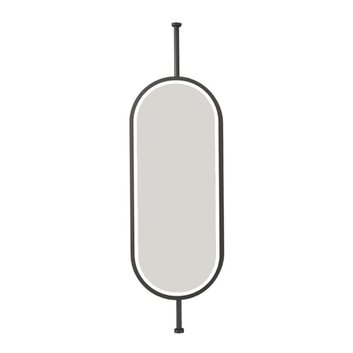 Ovaler doppelseitiger Deckenspiegel, 360°-Drehung, LED-Lichtleiste, 3-Farbtemperaturbeleuchtung mit Einstellbarer Helligkeit, geeignet for Zuhause und Hotel(Black,40x70cm) von Generic