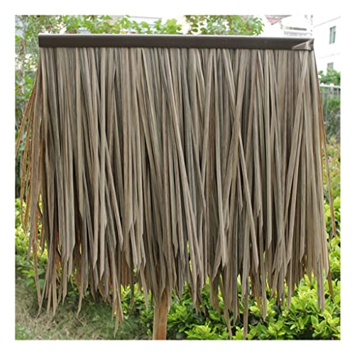 PE Umweltschutz Hohe Dichte Simulation Thatch Fliese Flammhemmend Teppich Typ Kunststoff Gras Pvc Pavillon Strohdach Dekoration Palm Thatch Roll (2 Stück)(Yellow1,8pcs) von Generic