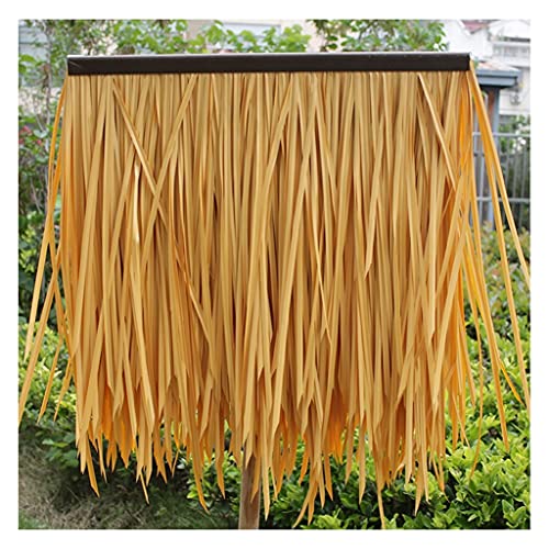 PE Umweltschutz Hohe Dichte Simulation Thatch Fliese Flammhemmend Teppich Typ Kunststoff Gras Pvc Pavillon Strohdach Dekoration Palm Thatch Roll (2 Stück)(Yellow2,10pcs) von Generic