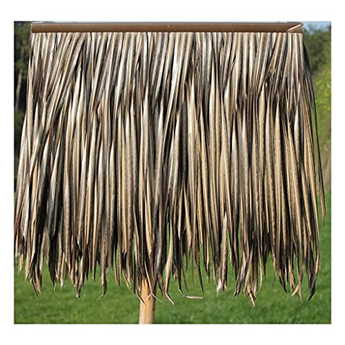 PE Umweltschutz Hohe Dichte Simulation Thatch Fliese Flammhemmend Teppich Typ Kunststoff Gras Pvc Pavillon Strohdach Dekoration Palm Thatch Roll (2 Stück)(Yellow3,8pcs) von Generic