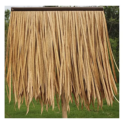 PE Umweltschutz Hohe Dichte Simulation Thatch Fliese Flammhemmend Teppich Typ Kunststoff Gras Pvc Pavillon Strohdach Dekoration Palm Thatch Roll (2 Stück)(Yellow4,2pcs) von Generic
