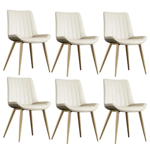 PU-Leder Küche Esszimmerstühle 6er Set mit Metallbeinen Wohnzimmer Lounge Thekenstühle von Generic