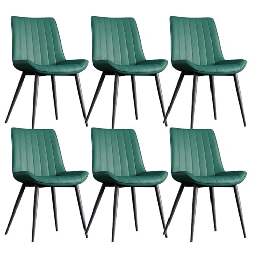 PU-Leder Küche Esszimmerstühle 6er Set mit Metallbeinen Wohnzimmer Lounge Thekenstühle von Generic