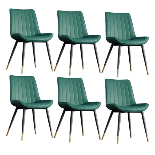 PU-Leder Küche Esszimmerstühle 6er Set mit Metallbeinen Wohnzimmer Lounge Thekenstühle von Generic