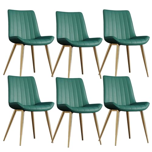 PU-Leder Küche Esszimmerstühle 6er Set mit Metallbeinen Wohnzimmer Lounge Thekenstühle von Generic