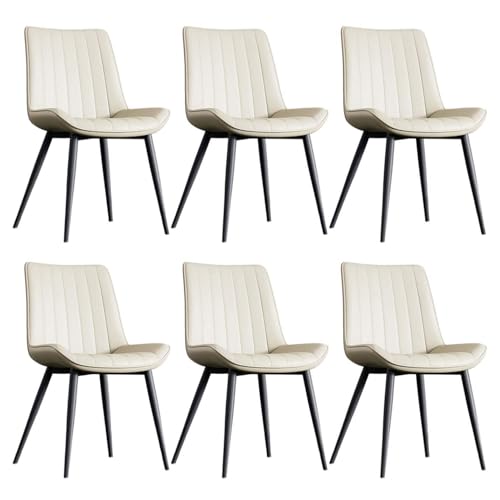 PU-Leder Küche Esszimmerstühle 6er Set mit Metallbeinen Wohnzimmer Lounge Thekenstühle von Generic