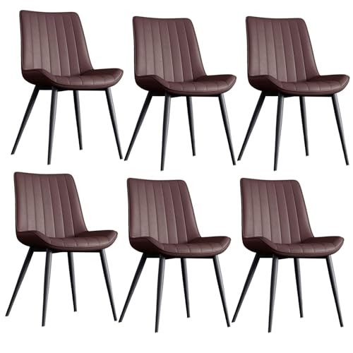 PU-Leder Küche Esszimmerstühle 6er Set mit Metallbeinen Wohnzimmer Lounge Thekenstühle von Generic