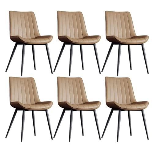 PU-Leder Küche Esszimmerstühle 6er Set mit Metallbeinen Wohnzimmer Lounge Thekenstühle von Generic