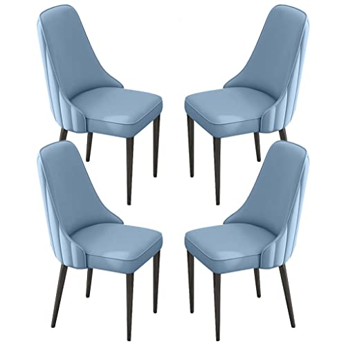 PU-Leder-Küchen-Esszimmerstühle, 4er-Set, hohe Rückenlehne, gepolsterter weicher Sitz, Schreibtischstuhl für den Haushalt, stabile Beine aus Eisenkunstmetall von Generic