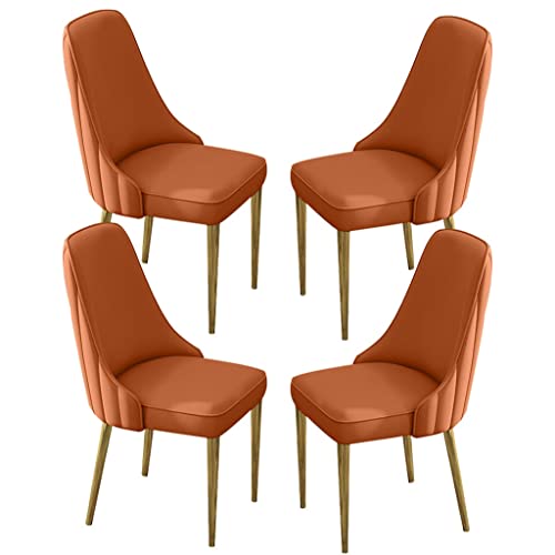 PU-Leder-Küchen-Esszimmerstühle, 4er-Set, hohe Rückenlehne, gepolsterter weicher Sitz, Schreibtischstuhl für den Haushalt, stabile Beine aus Eisenkunstmetall von Generic