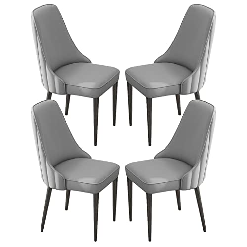 PU-Leder-Küchen-Esszimmerstühle, 4er-Set, hohe Rückenlehne, gepolsterter weicher Sitz, Schreibtischstuhl für den Haushalt, stabile Beine aus Eisenkunstmetall von Generic