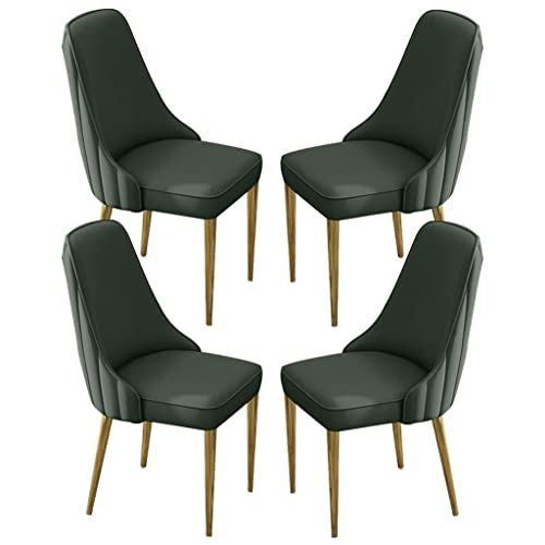 PU-Leder-Küchen-Esszimmerstühle, 4er-Set, hohe Rückenlehne, gepolsterter weicher Sitz, Schreibtischstuhl für den Haushalt, stabile Beine aus Eisenkunstmetall von Generic