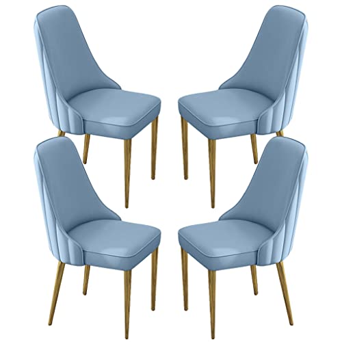PU-Leder-Küchen-Esszimmerstühle, 4er-Set, hohe Rückenlehne, gepolsterter weicher Sitz, Schreibtischstuhl für den Haushalt, stabile Beine aus Eisenkunstmetall von Generic