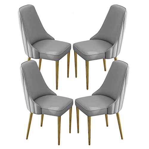 PU-Leder-Küchen-Esszimmerstühle, 4er-Set, hohe Rückenlehne, gepolsterter weicher Sitz, Schreibtischstuhl für den Haushalt, stabile Beine aus Eisenkunstmetall von Generic