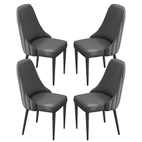 PU-Leder-Küchen-Esszimmerstühle, 4er-Set, hohe Rückenlehne, gepolsterter weicher Sitz, Schreibtischstuhl für den Haushalt, stabile Beine aus Eisenkunstmetall von Generic