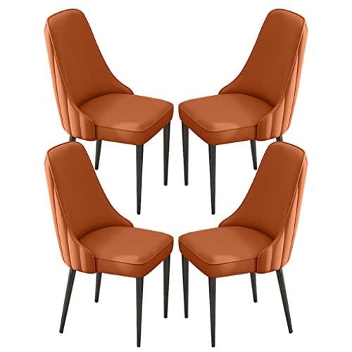 PU-Leder-Küchen-Esszimmerstühle, 4er-Set, hohe Rückenlehne, gepolsterter weicher Sitz, Schreibtischstuhl für den Haushalt, stabile Beine aus Eisenkunstmetall von Generic