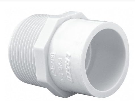 PVC-Außenadapter Rohrverschraubung – Schedule 40 Gleitbuchse x MNPT-Anschluss – robuste PVC-Armatur für Sanitär-, Wasserleitungen und Bewässerungssysteme (1/2 Zoll MNPT x 3/4 Zoll Sosket) von Generic
