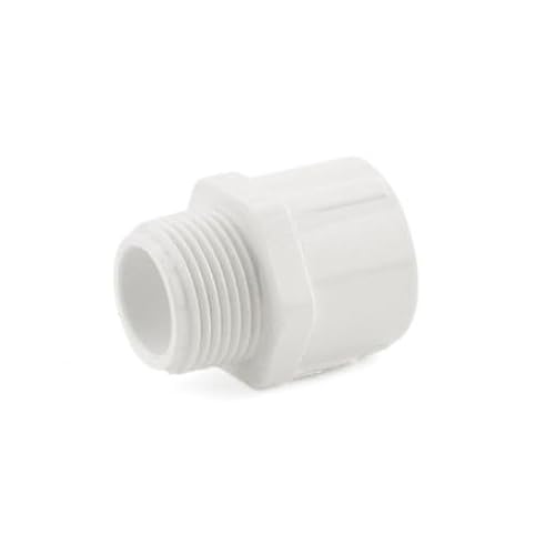 PVC-Außenadapter Rohrverschraubung – Schedule 40 Gleitbuchse x MNPT-Anschluss – robuste PVC-Fassung für Sanitär-, Wasserleitungen und Bewässerungssysteme (1/2 Zoll MNPT x 1 Zoll Sosket) von Generic