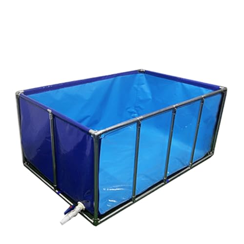 PVC-Segeltuch-Teichfolien, Zisterne for Aquakultur-Wassertanks, Tragbarer Teich zur temporären Aufbewahrung und Beobachtung von Koi-Fischen, Segeltuchteiche mit Ablassventil(200X100X61CM) von Generic