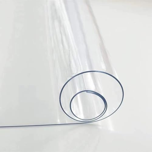 PVC Tischfolie Rechteckige Tischschutz Transparent Tischdecke für Esstisch Schreibtischmatte 1 mm dick Einfach zu Reinigen vielseitige Bodenschutzmatte(80 x 160 cm) von Generic