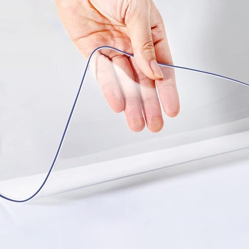 PVC-Tischschutz, wasserdicht, durchsichtige Tischabdeckung, durchsichtige Tischdeckenmatte aus Kunststoff, transparente PVC-Tischdecke, Tischunterlagen für Küchen- und Esstisch (transparent von Generic