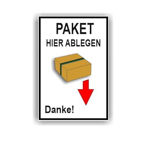 Paket hier ablegen Aufkleber Paketbox Aufkleber Kennzeichnung Symbol (RP31) (10x15cm) von Generic