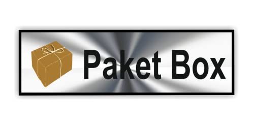 Paketbox Kennzeichnung Aufkleber für Ihre Paketbox Symbol Aufkleber (RP37) (25cm x 8cm silber) von Generic