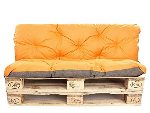 Palettenkissen Outdoor - Palettenkissen Set - Palettenkissen Set Indoor (Sitzkissen 120x60 +Rückenlehne 120x50, Orange) von Generic