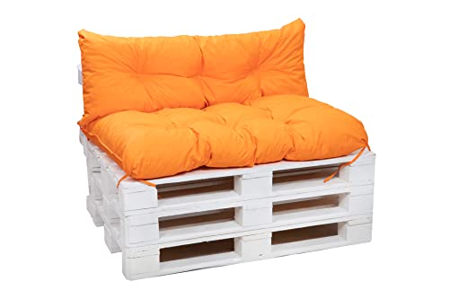Palettenkissen wasserdicht - palettenkissen Outdoor - palettenkissen Set (sitzkissen 120x60 + 120x40cm rückenlehne, Orange) von Generic