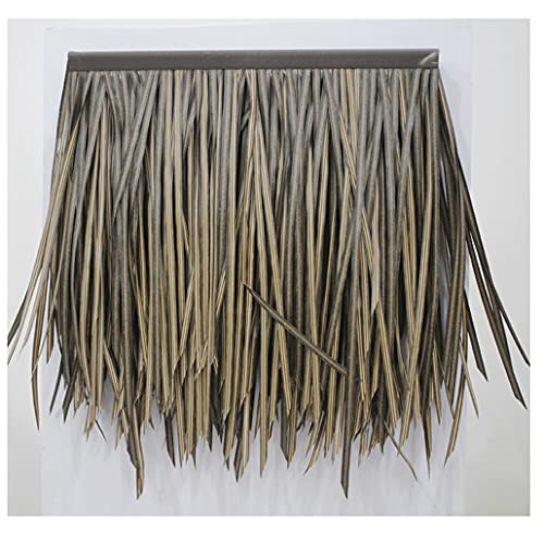 Palm Thatch Roll Fake Thatch Simulation Thatch Tile Umweltschutz PE Kunststoff Feuerfestes Stroh Langlebiges Polyester Synthetisches Kunststoffmaterial Harz Feinblatt Strohdach(Yellow c,15pcs) von Generic