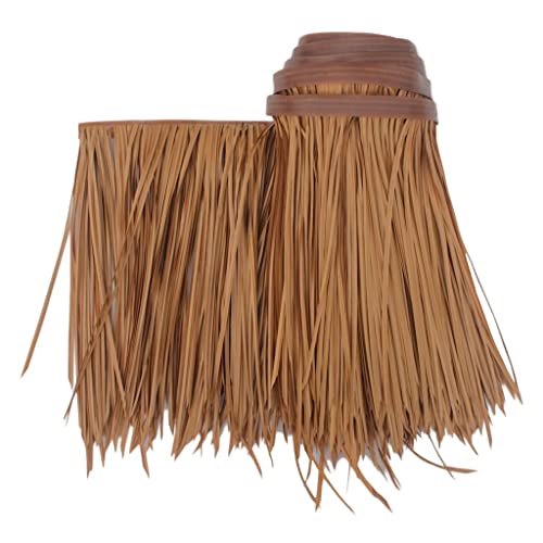 Palm Thatch Roll Fake Thatch Simulation Thatch Tile Umweltschutz PE-Kunststoff Feuerfestes Stroh Reethausdach Holzhausdekoration Gefälschte Grasfliese(Yellow c,0.5x15m/1.64X49.2ft) von Generic