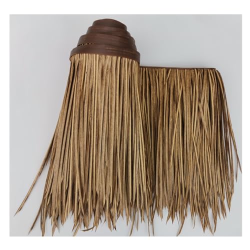 Palm Thatch Roll Künstliche Stroh Kunststoff - 0.5X1m - Künstliche PVC Holzhaus Pavillon Fake Stroh Natürliche Dachdekoration Flammenhemmend Thatch Roll(Yellow a,0.5x10m) von Generic