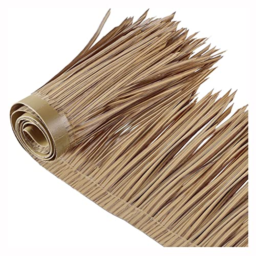 Palm Thatch Roll Künstliche Stroh Kunststoff Künstliche PVC Holzhaus Pavillon Fake Stroh Natürliche Dachdekoration Feuerfest Und Flammenhemmend Thatch Roll(Yellow a,0.5x10m/1.64X32.8ft) von Generic