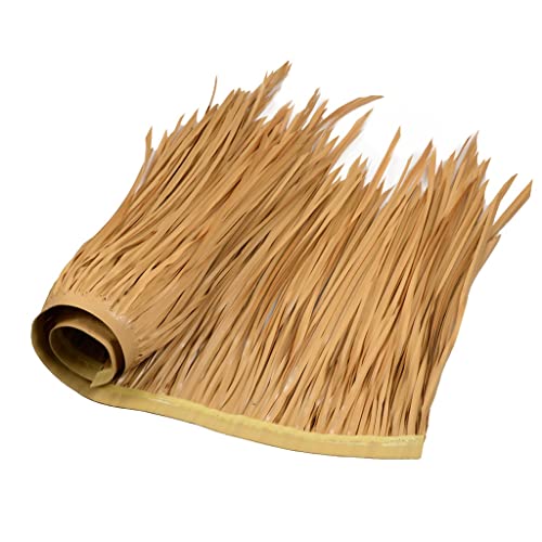 Palm Thatch Roll Künstliche Stroh Kunststoff Künstliche PVC Holzhaus Pavillon Fake Stroh Natürliche Dachdekoration Feuerfest Und Flammenhemmend Thatch Roll(Yellow b,0.5x15m/1.64X49.2ft) von Generic