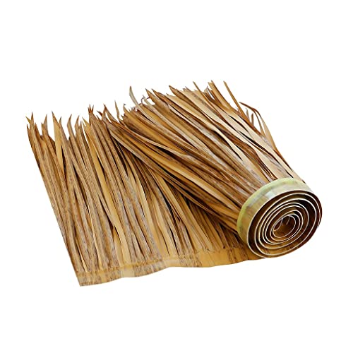 Palm Thatch Roll Künstliche Stroh Kunststoff Künstliche PVC Holzhaus Pavillon Fake Stroh Natürliche Dachdekoration Feuerfest Und Flammenhemmend Thatch Roll(Yellow c,0.5x6m/1.64X19.7ft) von Generic