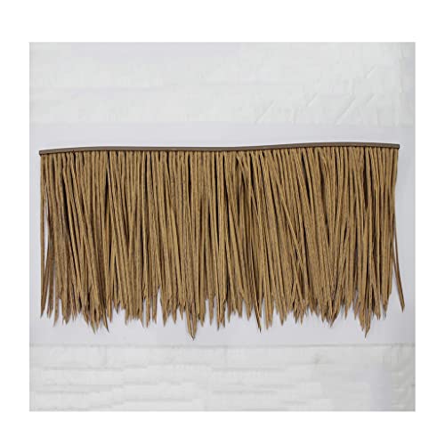 Palm Thatch Rollen Simulation Thatch Fliese Kunststoff Haar Gras Feuerhemmend Künstliche Stroh Gazebo Dachdekoration Nongjia Holzhaus Gefälschte Stroh(Yellow a,0.5x10m) von Generic