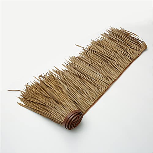 Palm Thatch Rollen Simulation Thatch Fliese Kunststoff Haar Gras Feuerhemmend Künstliche Stroh Gazebo Dachdekoration Nongjia Holzhaus Gefälschte Stroh(Yellow c,0.5x4m) von Generic