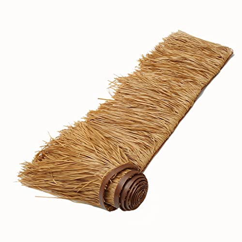 Palm Thatch Rollen Strohdach Antike Fliesen Dekorativer Garten Landschaftsbereich Holzhaus Künstlicher Strohpavillon PVC Gefälschtes Stroh Künstliche Stroh(Yellow e,0.5x4m) von Generic
