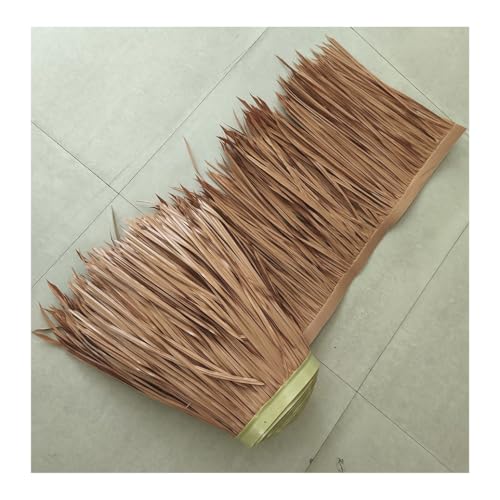 Palm Thatch Rollen Strohdach Antike Fliesen Dekorativer Garten Landschaftsbereich Holzhaus Künstlicher Strohpavillon PVC Gefälschtes Stroh Künstliche Stroh(Yellow f,0.5x2m) von Generic
