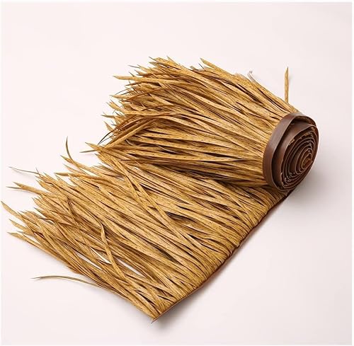 Palm Thatch Rolls 16,4 X 3,28 Ft Synthetische Reetdacheindeckung Für Tiki Bar, Langlebige Reetdach Palm Thatch Roll, Tiki Hut Gras Dach Regenschirm Abdeckung Mini Bar Dach Un, Yellow a, 0.5x10m von Generic