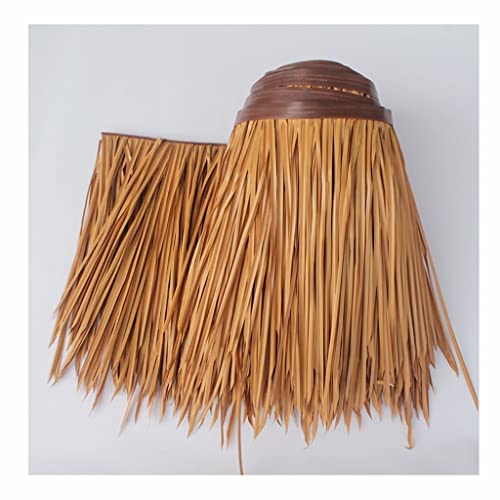 Palm Thatch Simulation Roll Artificial Thatch Tile Fake Straw Artificial Thatch Roof Plastic Thatch Semi-Flame Retardant Fake Grass Pe Resin Thatch for Resort Farm Roof(Yellow b,0.5x2m/1.64X6.56ft) von Generic