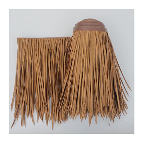 Palmenblätter Reetdach Palm-Stroh-Rolle Palmenblätter Dach Paneele Tiki-Bar Hütten Palmenschirm Kunststoff-PE Reetdach Schindel Für Garten Patio(Yellow c,0.5x2m) von Generic