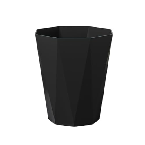 Papierkorb aus Kunststoff | Mülleimer Büro & Zuhause | Moderner Schreibtisch Mülleimer (21x13.6x24cm) | Für Büro, Kinderzimmer & Küche (Es ist schwarz) von Generic