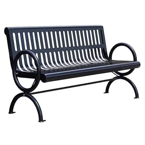 Parkbank Wetterfest 2-3 Sitzer Gartenbank Metall mit Rückenlehne Stahlrahmen Sitzbank Outdoor für Den Einsatz in Parks, Plätzen, Gemeinden, Höfen(150 * 63 * 82cm) von Generic