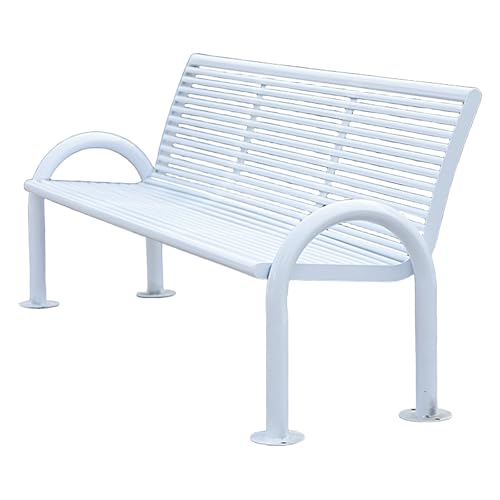 Parkbank Wetterfest mit Gebogener Rückenlehne Gartenbank Metall 2 Sitzer Verzinktes Stahlblech Balkonbank Sitzbank für Balkon, Hof, Park, Garten(150 * 40 * 78cm) von Generic