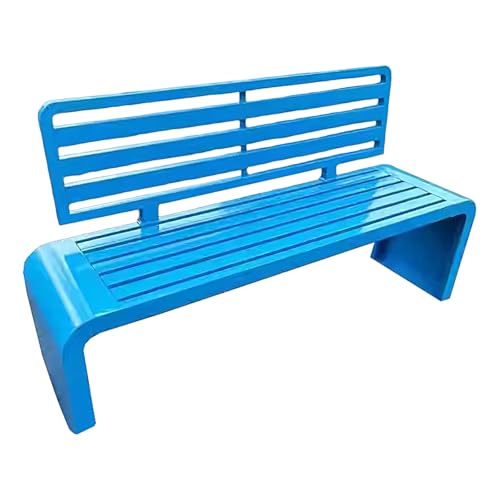 Parkbank Wetterfest mit Rückenlehne Gartenbank Verzinkter Stahl Sitzbank Balkonbank Kleiner Balkon Bank für Straßen, Parks, Stadtviertel, Bahnhöfe(Blue,120 * 40 * 45cm) von Generic